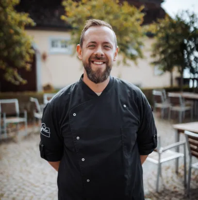 Portrait von Benjamin Berrier, Küchenchef im Catering-Team