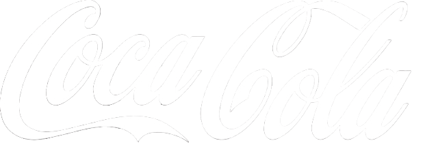 Logo von Coca Cola in weiß
